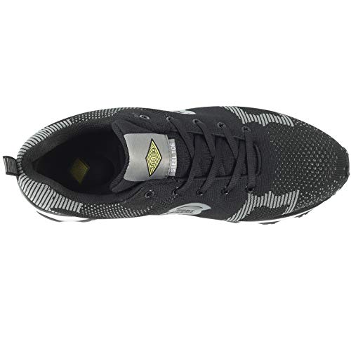 Safety Toe Athletic Shoes - Trainer Style, Steel Toe Shoe Sneakers - Steel Toe Plus Slip Resistant and Electrical Hazard Resistant - Black/Grey - (8) - Thumbnail 4
