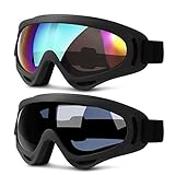 Ski Goggles, Updated Snowboard Goggles for Kids Men Women Boys & Girls UV 400 Protection Windproof Anti-Glare Goggles for Skiing Snowmobile Motorcycle Bicycle, Heeta