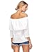 SheIn Women's Off Shoulder Foldover Tie Front Tunic Top Blouse