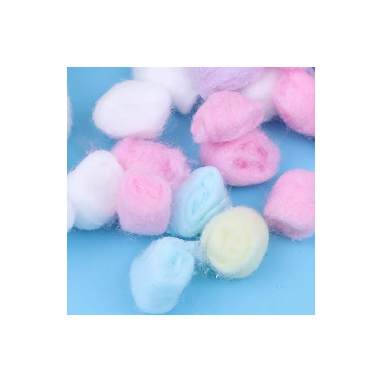 Lurrose Lurrose 1 Bag/500g Colored Cotton Balls Makeup Cotton Balls