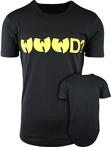 Black WWWD Elong Round Hemline Crew Neck Drop Tail Shirt S