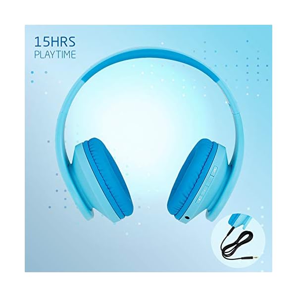 PowerLocus-Headphones-Over-Ear-for-Kids-Bluetooth-Wireless-Headphones-with-Microphone-Safe-Volume-85DB-Limited-Foldable-with-Carry-Case-Wireless-and-Wired-Headset-with-Micro-SDTF-for-iPhonePC PowerLocus Kids Headphones, P2 Bluetooth Headphones for Kids with Volume Limit 85DB, Kids Wireless Headphones Over Ear…
