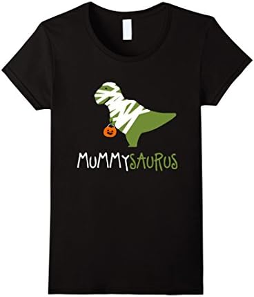 Womens MUMMYSAURUS Fun Halloween Costume Dino T Shirt XL Black
