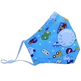 Anti Pollution Mask N95 Respirator Mask with Valve Replacement Filter Washable Cotton Anti Dust Mouth Mask for Kids Children Child Size Blue car