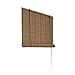 ALEKO BBL39X64BR Light Brown Bamboo Roman Wooden Indoor Roll Up Window Blinds Light Filtering Shades Privacy Drape 39 X 64 Inches