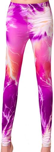 Moon Market Women's Digital Printed Fashion Pop Ankle Length Elastic Leggings (Thunder Pink)