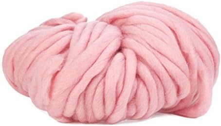 YWSiwa Super Soft Chunky Roving Wool Yarn for Knitting Crochet DIY (Pink)