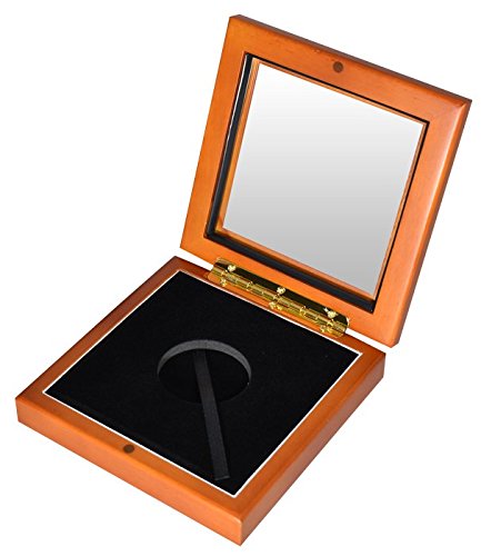 Guardhouse Box for One Challenge Coin/Large Capsule Glass Top Cedar Finish