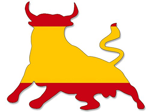 Bull geformte Spanische Flagge Aufkleber (Spanien Espana)