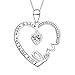 FANCYCD Holiday Deals Week I Love You to the Moon and Back Love Heart Necklace, Jewelry for Women & Girls, Gifts for Girlfriend, Wife, Sister, Grandma, Mom
