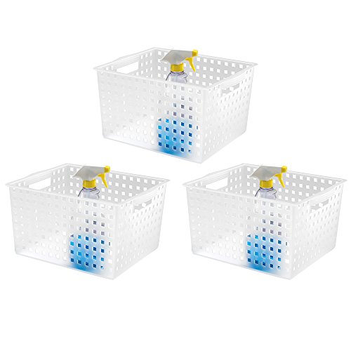 InterDesign Modulon X6 Storage Basket, Frost, Set of 3
