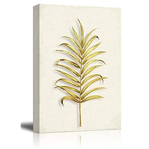 Canvas Wall Art - 3D Effect Gold Leaf - Giclee Print Gallery Wrap Modern Home Art Ready to Hang - 12x18 inches
