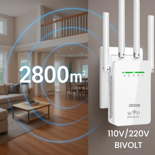 Amplificador Wi-Fi 4 Antenas 300Mpbs Repetidor de Sinal Wifi Wireless Fácil Configuração WPS