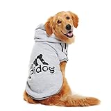 Idepet Cotton Adidog Large Dog Clothes, 7XL, Gray