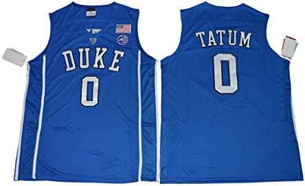 Mens 2017 Duke Blue Devils Jayson Tatum #0 V Neck College Basketball Jersey Blue S