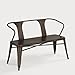 Vintage Metal Bench with Back. Spruce up Your Foyer or Backyard with This Vintage Style Metal Bench. This Indoor/outdoor Metal Bench Has a Scratch-resistant Powder Coat Finish. This Metal Bench Will Complement Your Home with Its Steel Construction.