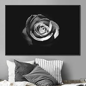 signwin Framed Canvas Wall Art Rose Bohemian Dark...
