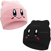 LAMAKHA 2 Packs Kid-by Beanie Adult Size Anime Hat Accessory Kawaii, Medium-Large