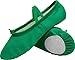 L-RUN Girls Ballet Shoes Canvas Balletrina Slipper Dance Shoes Green 2 Little Kid
