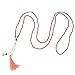 KELITCH Color Choosable Crystal Seed Beads Tassels Pendant Necklace Fashion Strand Jewelry 28