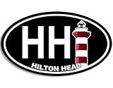 American Vinyl Oval HH Hilton Head Island Lighthouse Sticker (South Carolina sc hhi)