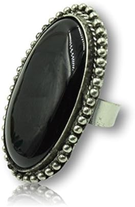 Jewelmake Babine Black Stone Ring
