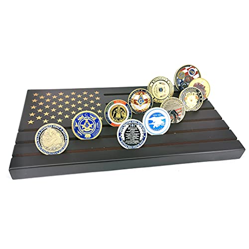 6 Rows American Flag Coin Display Stand,Military Challenge Coin Display