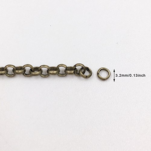 Dcatcher Rolo Chain Curb Chain Necklace Bulk Cable 11 Yards 3.2mm for Jewelry Making (Bronze)