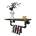 Diwhy Industrial Pipe Shelf Shelving Pine Wood and Pipe Towel Rack - Multiple Shelves (Wood 01, 24
