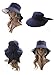 Ls Lady Womens Summer Flap Cover Cap Cotton Anti-UV UPF 50+ Sun Shade Hat with Bow. Adjustable Hat (One Size,0 Blue)