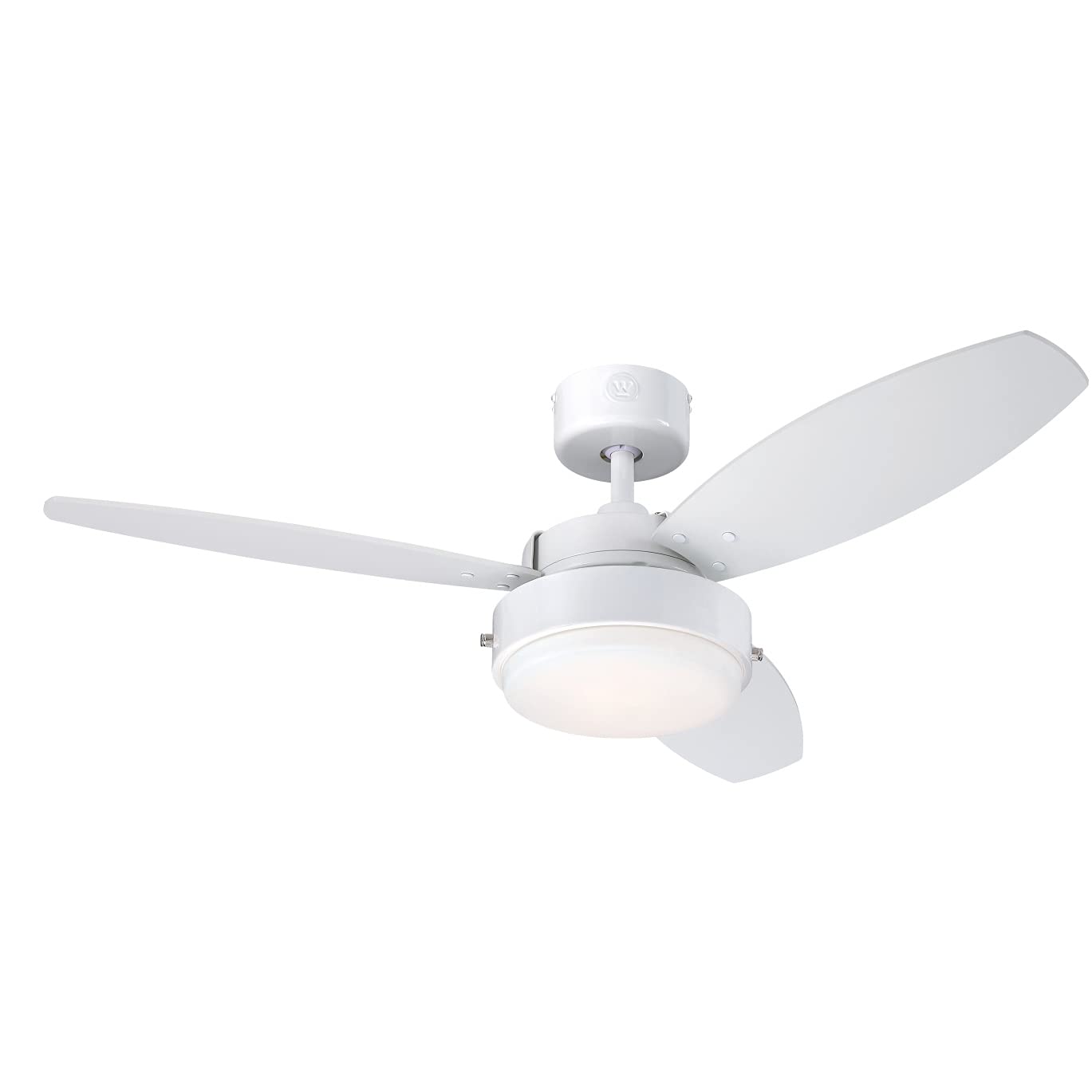 Westinghouse Lighting 73058 Alloy Modern 105 cm Ceiling Fan with Lighting, White Finish with Opal Frosted Glass
