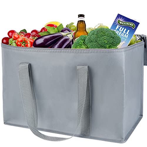2 Pack Gray XL Insulated Food Delivery Bag Cooler Bags Keep Food Warm
