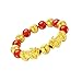 SMART DK Feng Shui Red Agate Wealth Porsperity 12mm Beads Bracelet with Pi Xiu/Pi Yao, Attract Wealth and Good Luck, Gift Box Included (red)