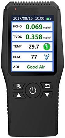 Digital Formaldehyde Detector Using Electrochemical Testing Technology, Air Quality Monitor with Accurate TEMP/HUM/HCHO/TVOC/AQI Test Charged by USB (Black)