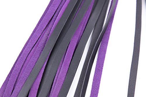 MSsmart (TM) Premium Suede Leather Floggers and Whips With Braided Handle Flogger,Purple - Thumbnail 4