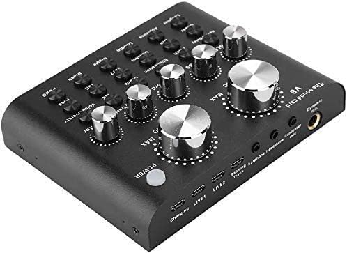 サウンドカード Diffo V8 ボイスチェンジャーイヤホンマイク 当店一番人気 Ps4 Xbox Phone Ipad Black サウンドカード Usb マジックタブレットオーディオインターフェイス複数の効果音 用ボイスチェンジャーデバイス Computer