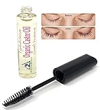 Castor Oil Organic Stimulate Eyelash Growth Serum Grows Longer Thicker Eyelashes & Beautiful Eyebrows Cold Pressed 100% Pure Hexane Free Brow Treatment in Mascara Tube