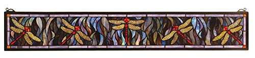 Meyda Tiffany 72896 Tiffany Dragonfly Stained Glass Window, 40" Width x 6" Height