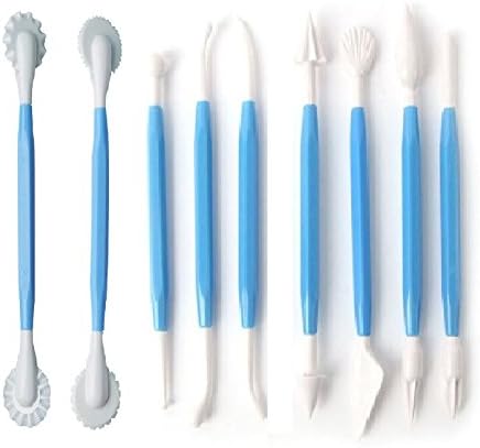 PINDIA Set of 9 Fondant Cake Graver Modeling Kit Cupcake Cake Decorating Pastry Tools