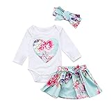 Newborn Baby Girls Floral Heart Peach Print Romper