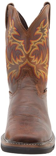 Justin Original Work Men's Stampede Steel Square Toe, Rugged Tan, 11 D US