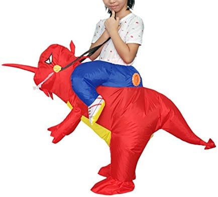 Inflatable Red Dinosaur Costume Fan Carry Me Children Birthday Party