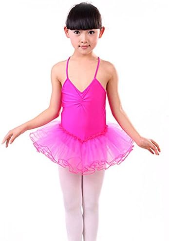 ROPALIA Kid Girls Ballet Dancewear Tranning Dance Skirt Tutu Strap Dress Leotard