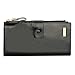 PEIUJIN Women's Large Capacity Luxury Genuine Leather Wallet with Zipper Pocket Smartphone Clutch (Black RFID Blocking)