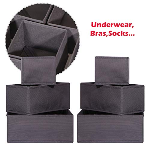 DIOMMELL 12 Pack Foldable Cloth Storage Box Closet Dresser Drawer