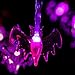 GIGALUMI Halloween String Lights, 15ft 40 Purple Bats Lights Halloween Decoration Lights with 8 Modes, Battery Powered