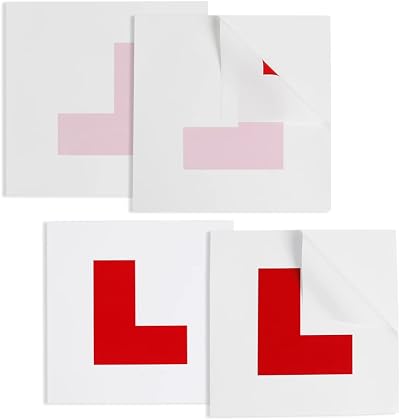 Onarway Learner Plate L Plate 4 Pack Self Adhesive & Electrostatic Car Window