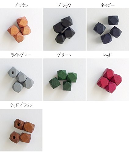 Craft Tamago 10개우드 비즈 다면 컷 컬러풀 12mm 네이비 재팬박스