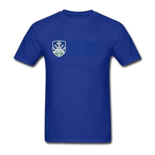 Northern Arizona University Logo Mens Cotton Custom Tshirts Royal Blue XXL