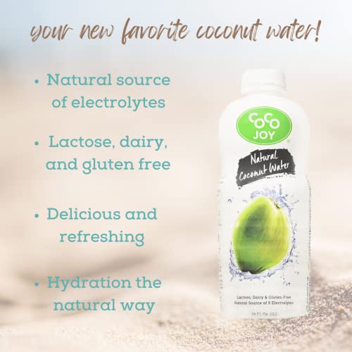 CoCo Joy Natural Coconut Water, 100 Coconut Water, Fresh, LowCalorie